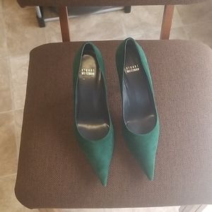 suede, emerald green Stuart Weitzman size 9 heels